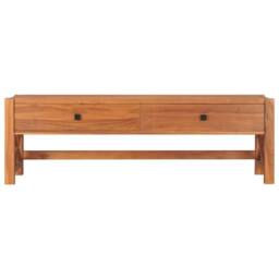 Berkfield Home TV Cabinet 140x40x45 cm Teak Wood in Brown - Size: 140 x 40 x 45 cm