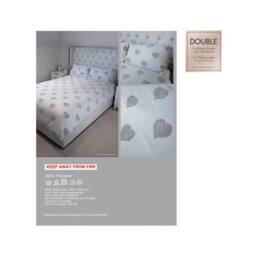 Voltico Grey Tufted Star Heart Duvet Set - Single, Double & King in Light Grey - Size: Single - thumbnail 7