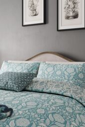 Helena Springfield 'Sunflowers' Cotton Duvet Cover Set in Teal - Size: King - thumbnail 2