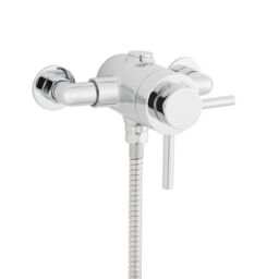 Clifton Chrome Exposed Mixer Shower with Adjustable Wall Hung Slide Rail Kit in Silver - thumbnail 2