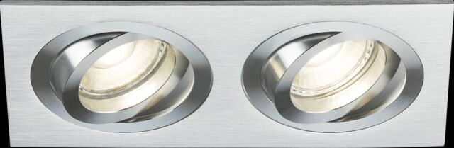 Netlighting Knightsbridge Ambar Twin Tilt Square Downlight Brushed Chrome AMA2TSBC in Grey - image 1