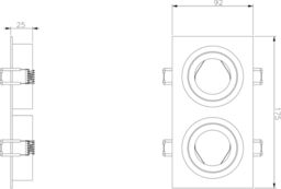 Netlighting Knightsbridge Ambar Twin Tilt Square Downlight Brushed Chrome AMA2TSBC in Grey - thumbnail 2