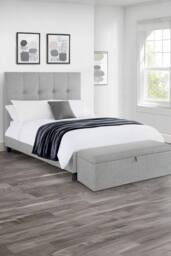 Julian Bowen Sorrento Upholstered Bed in Grey - Size: Double