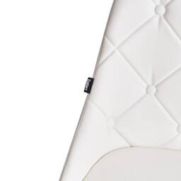 Wyld and Coco Set of 2 White Faux Leather Dining Chairs - Button Tufted Backrest - thumbnail 8