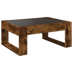 Berkfield Home Decorative Coffee Table with Infinity LED Smoked Oak 70x53x30 cm in Brown - Size: 70 x 53 x 30 cm - thumbnail 8