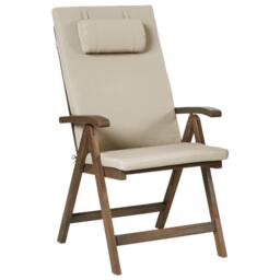 Wyld and Coco Acacia Wood 2‑Seat Folding Bistro Set with Taupe Cushions in Brown - thumbnail 3