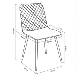 MCC Direct Set of 2 Velvet Fabric Upholstered Dining Chairs Lexi in Green - thumbnail 6