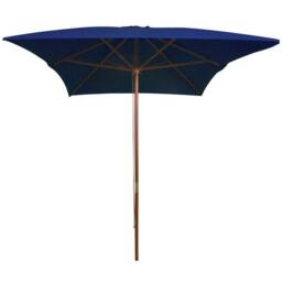 Berkfield Home Outdoor Parasol with Wooden Pole Blue 200x300 cm - thumbnail 1