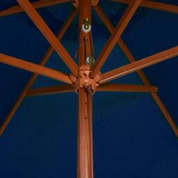 Berkfield Home Outdoor Parasol with Wooden Pole Blue 200x300 cm - thumbnail 5