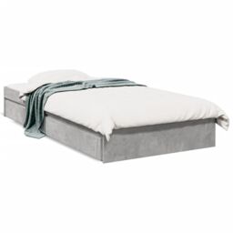 Berkfield Home Bed Frame with Drawers without Mattress Concrete Grey 75x190 cm Small Single - thumbnail 2