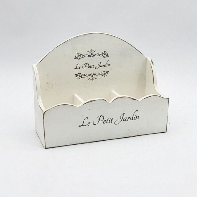 Minster Shabby Frilly Box - Wood - L8 x W35 x H35 cm - White - Size: 1 Pack - image 1