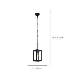 Eglo Alamonte 1 Clear Glass & Metal 1 Light Hanging Pendant in Black - thumbnail 3