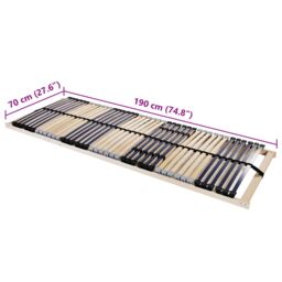 Berkfield Home Slatted Bed Base Manual Brown 70 x 190 cm Wood & Plastic - thumbnail 7
