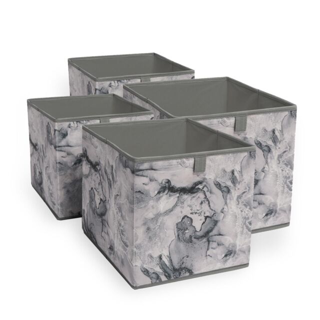 OHS Marble Storage Cubes 2 Pack Folding Boxes Shoe Toy Set Space Saving in Charcoal - image 1