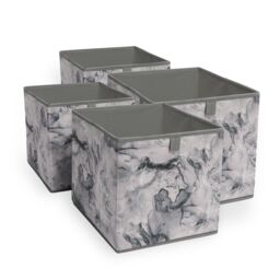 OHS Marble Storage Cubes 2 Pack Folding Boxes Shoe Toy Set Space Saving in Charcoal - thumbnail 1