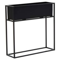 Orsina Floor Standing Plant Box, Contemporary Design Plant Container, Space Saving Garden Box For Planting in Black - thumbnail 2