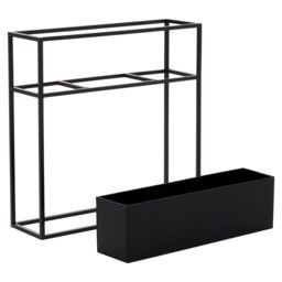 Orsina Floor Standing Plant Box, Contemporary Design Plant Container, Space Saving Garden Box For Planting in Black - thumbnail 3