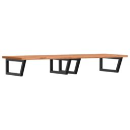 Berkfield Home Basin Shelf Wall Mounted Steel & Solid Wood Beech in Brown - thumbnail 2