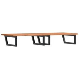 Berkfield Home Basin Shelf Wall Mounted Steel & Solid Wood Beech in Brown - thumbnail 6