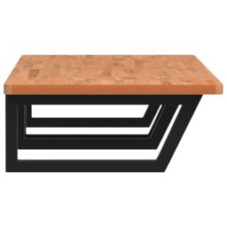 Berkfield Home Basin Shelf Wall Mounted Steel & Solid Wood Beech in Brown - thumbnail 5