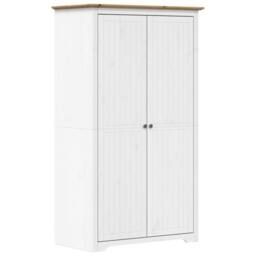 Berkfield Home Wardrobe BODO White & Brown 101x52x176.5 cm Solid Wood Pine - thumbnail 2