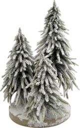 Netagon Decorative Snow Topped Mini Christmas Tree Display on Plinth in Green - thumbnail 8