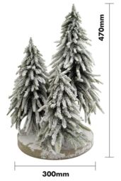 Netagon Decorative Snow Topped Mini Christmas Tree Display on Plinth in Green - thumbnail 2