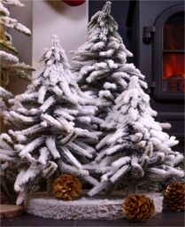 Netagon Decorative Snow Topped Mini Christmas Tree Display on Plinth in Green - thumbnail 7