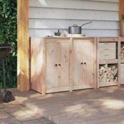 Berkfield Home Outdoor Kitchen Doors 2 pcs 50x9x82 cm Solid Wood Pine in Cream - Size: 50 x 9 x 82 cm