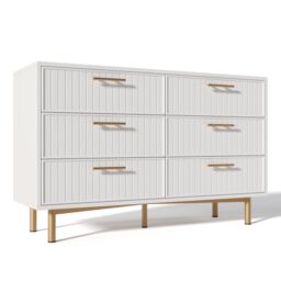 Matteo Sideboard Cabinet for Living Room, Chest of Drawers with 6 drawers in White - thumbnail 8