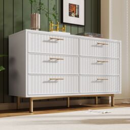Matteo Sideboard Cabinet for Living Room, Chest of Drawers with 6 drawers in White - thumbnail 6