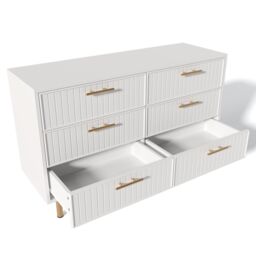 Matteo Sideboard Cabinet for Living Room, Chest of Drawers with 6 drawers in White - thumbnail 7