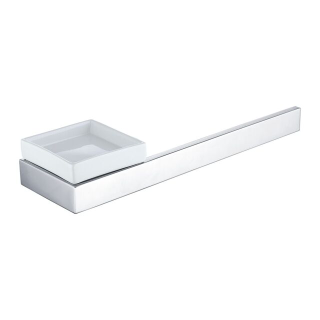Nes Home Chrome Towel Bar with Soap Dish in Silver - image 1