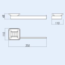 Nes Home Chrome Towel Bar with Soap Dish in Silver - thumbnail 2