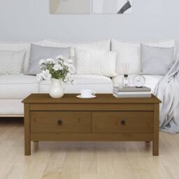 Berkfield Home Beautiful Coffee Table Honey Brown 100x50x40 cm Solid Wood Pine - Size: 100 x 50 x 40 cm - thumbnail 2
