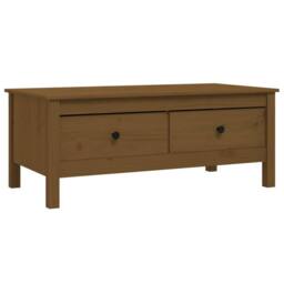 Berkfield Home Beautiful Coffee Table Honey Brown 100x50x40 cm Solid Wood Pine - Size: 100 x 50 x 40 cm - thumbnail 3