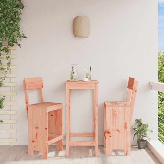 Berkfield Home Bar Stools 2 pcs 40x48.5x115.5 cm Solid Wood Douglas in Brown - image 1