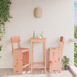 Berkfield Home Bar Stools 2 pcs 40x48.5x115.5 cm Solid Wood Douglas in Brown - thumbnail 1
