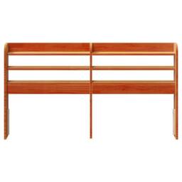 Berkfield Home Headboard with Shelves Wax Brown 135 cm Solid Wood Pine - thumbnail 3