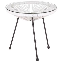 Wyld and Coco Bistro 3-Piece White PE Rattan 2-Seater Round Set - thumbnail 4