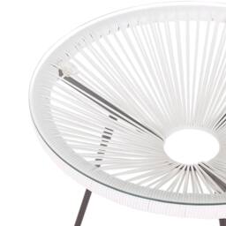Wyld and Coco Bistro 3-Piece White PE Rattan 2-Seater Round Set - thumbnail 5