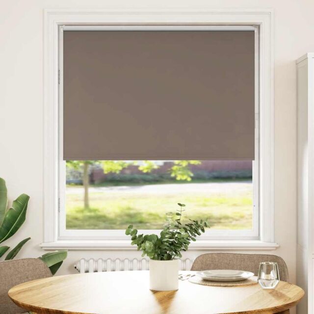 Berkfield Home Roller Blind Blackout Coffee 110x150 cm Fabric Width 105.7 cm Polyester in Brown - image 1