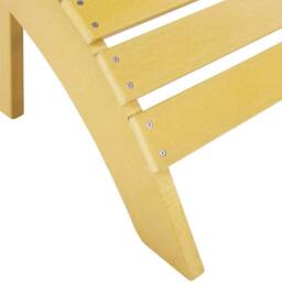 Wyld and Coco Yellow Weather-Resistant Faux Wood Slatted Outdoor Footstool - thumbnail 6