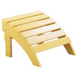 Wyld and Coco Yellow Weather-Resistant Faux Wood Slatted Outdoor Footstool - thumbnail 2