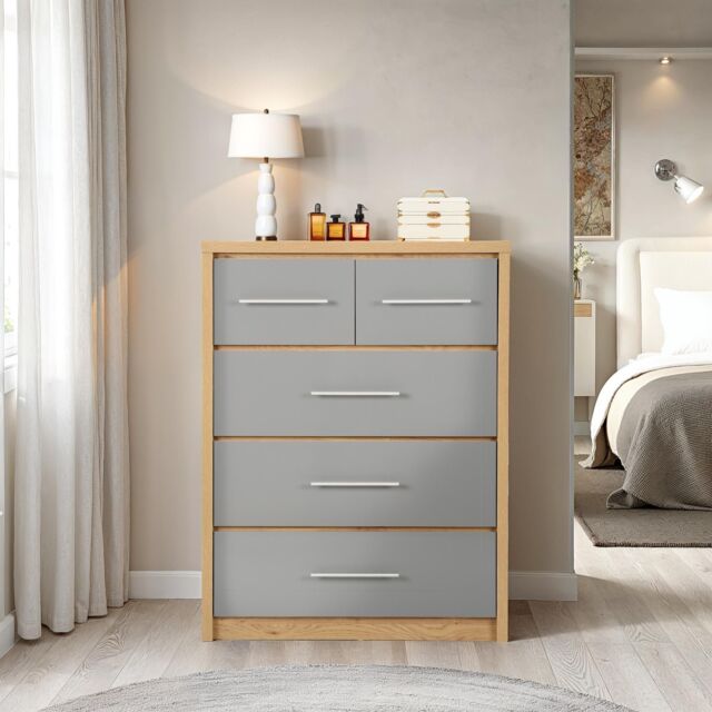 Seconique Seville 3+2 Drawer Chest in Grey - image 1