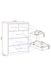 Seconique Seville 3+2 Drawer Chest in Grey - thumbnail 6