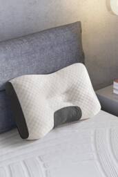 Garden Sanctuary Premium Sleep Support Knitted Pillow for All Seasons in White - thumbnail 1