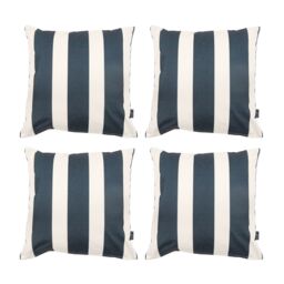 icon Indoor & Outdoor Striped Waterproof Cushion Black Set of 4 - Size: 43 cm x 43 cm - thumbnail 1
