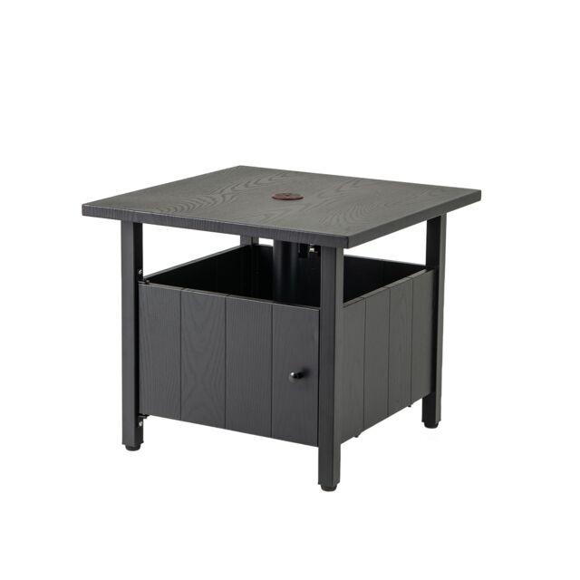 Costway Outdoor Side Table Patio Umbrella Table Base Stand w/ 2 Sand Bags in Black - image 1
