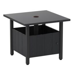 Costway Outdoor Side Table Patio Umbrella Table Base Stand w/ 2 Sand Bags in Black - thumbnail 4